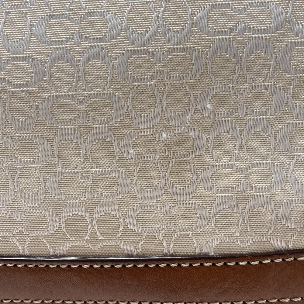 COACH 07' LEATHERWARE SHOULDER BAG CREAM/BRWN/SLVR 10×12 - Picture 15 of 15